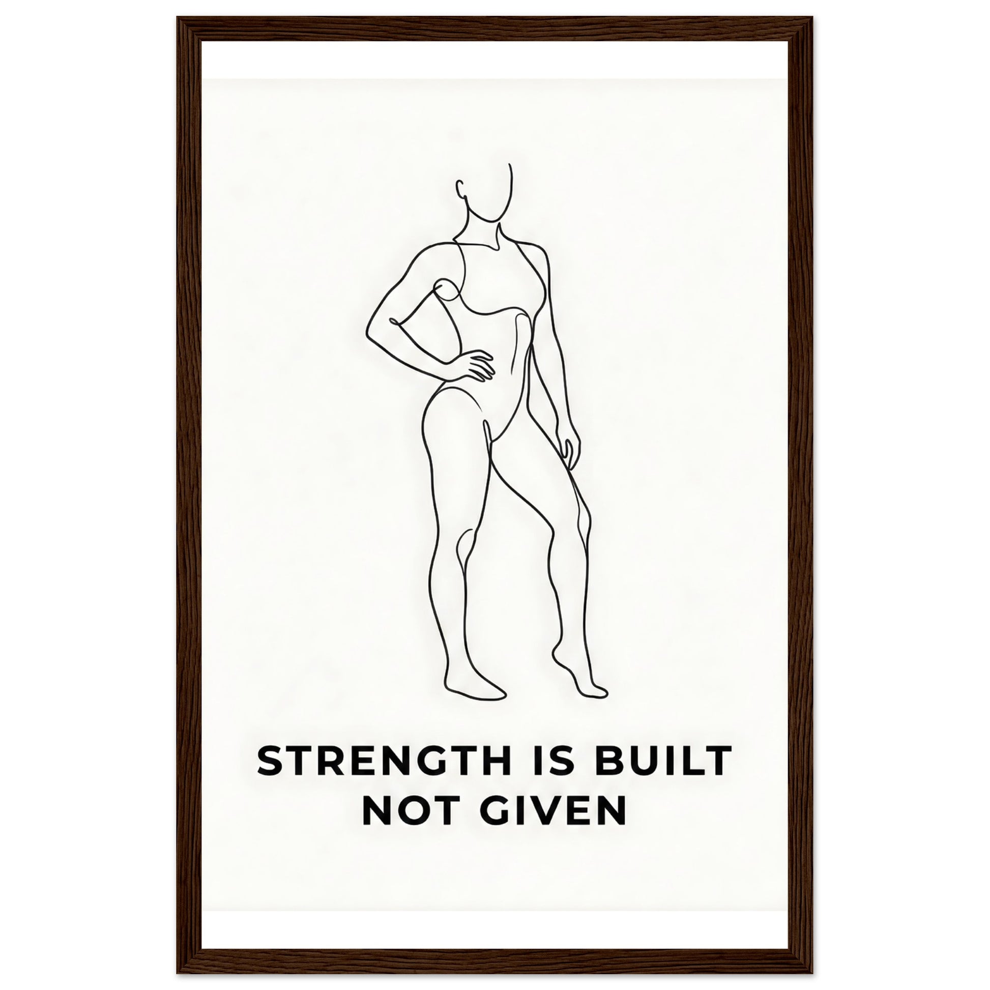 Women Fitness Poster — Strength Is Built Not Given - 13x18 cm / 5x7″ - White frame / Ready-to-hang - Sparkycare