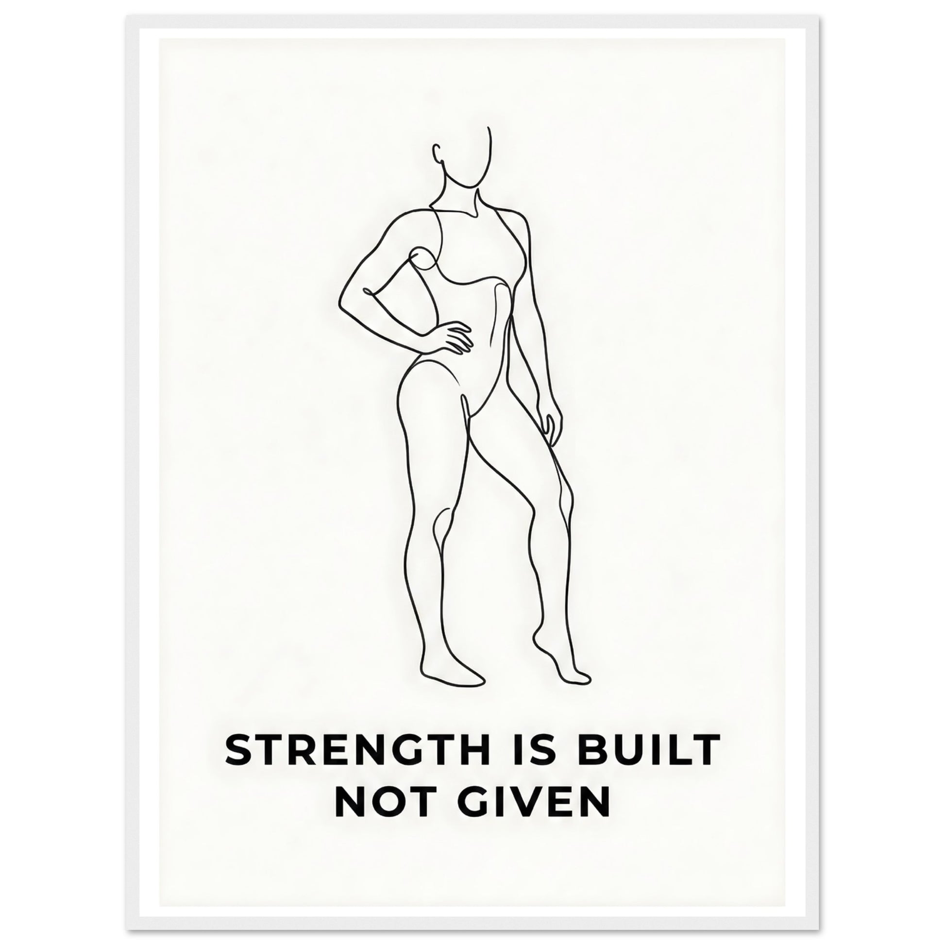 Women Fitness Poster — Strength Is Built Not Given - 13x18 cm / 5x7″ - White frame / Ready-to-hang - Sparkycare