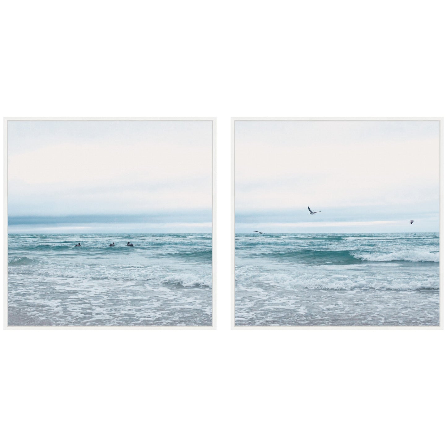 Sylvie Ocean Swim 1 and 2 Framed Canvas Art Set by Stephanie Klatt