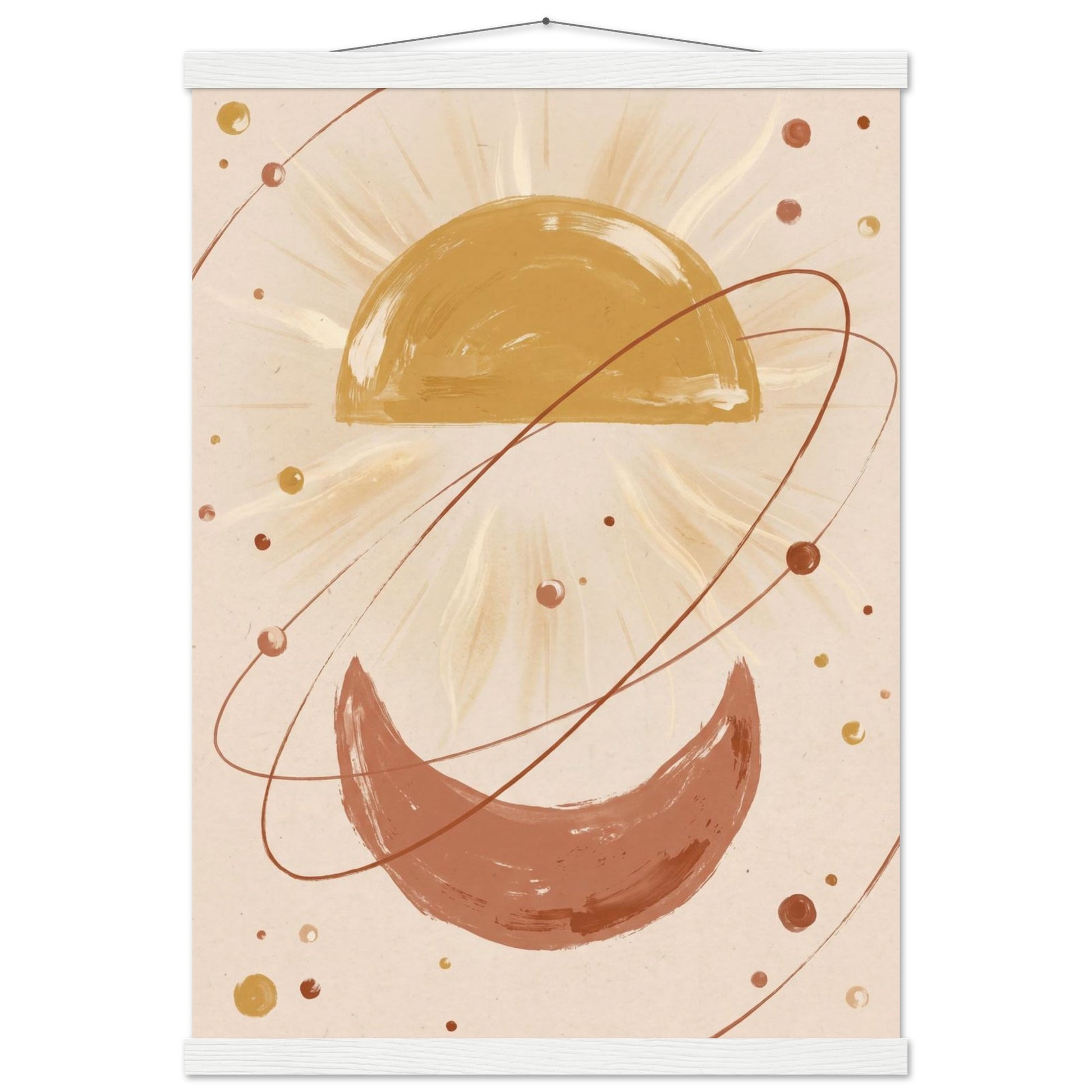 Golden Arc Celestial Boho Wall Art - A2 (42 x 59.4 cm) / Museum-Quality Matte Paper Poster with Hanger - White wall hanger - Sparkycare