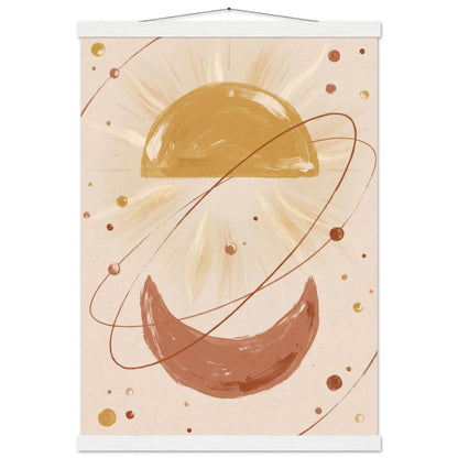 Golden Arc Celestial Boho Wall Art - A2 (42 x 59.4 cm) / Museum-Quality Matte Paper Poster with Hanger - White wall hanger - Sparkycare