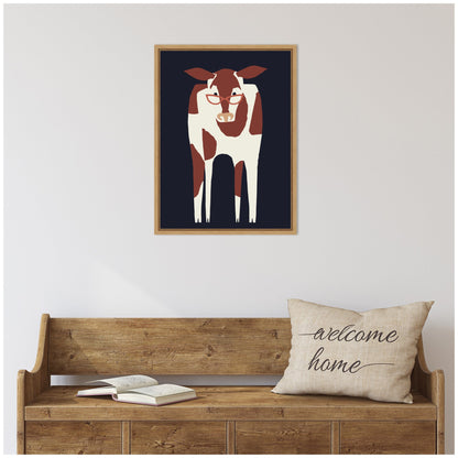 Farm Cow Framed Canvas Wall Art