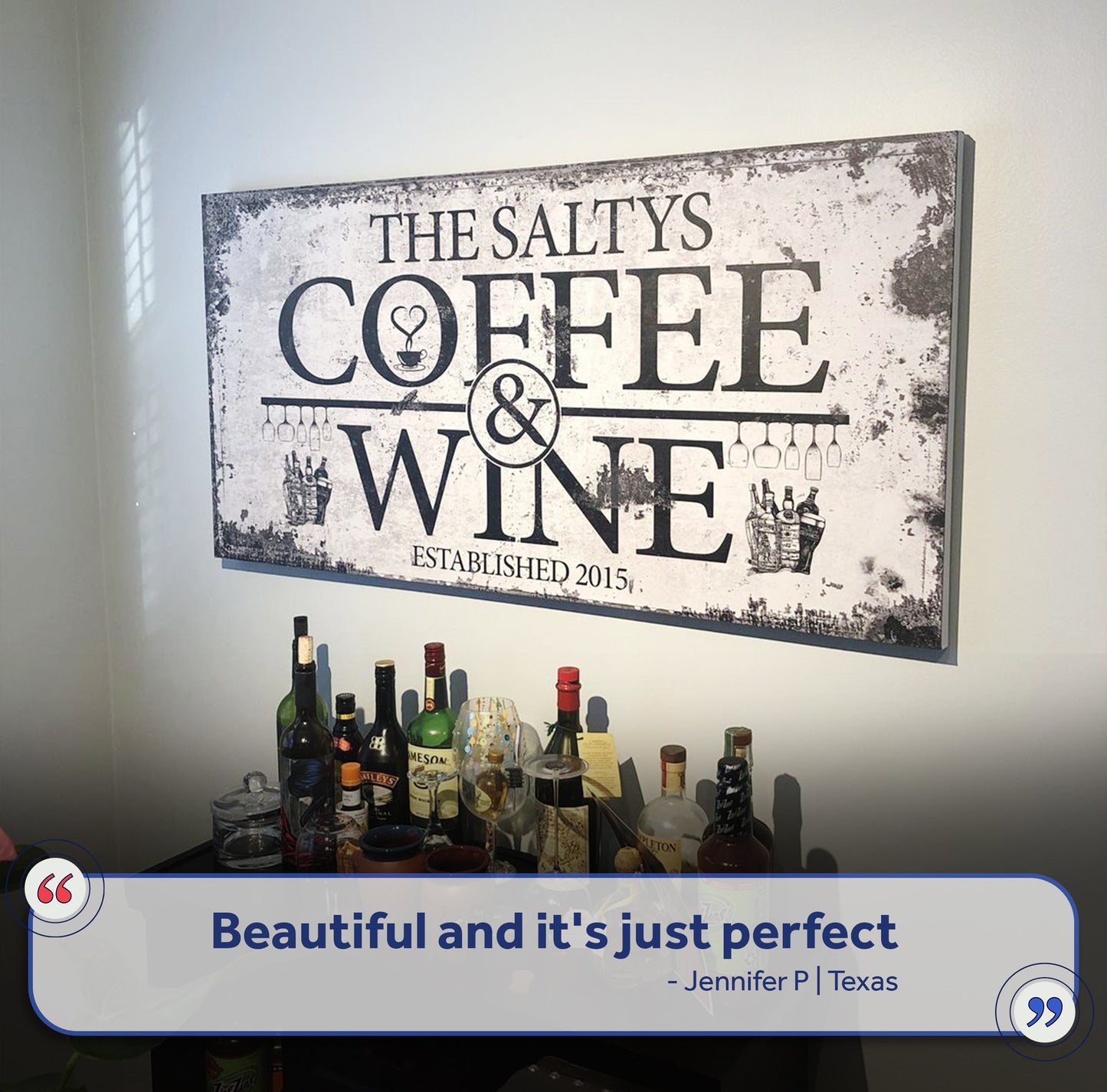 Personalized Coffee and Wine Bar Canvas Sign