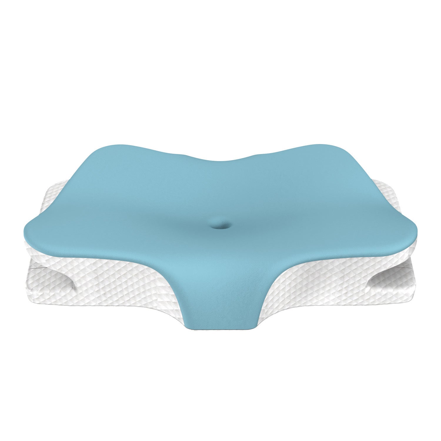 Blue and white cervical pillow