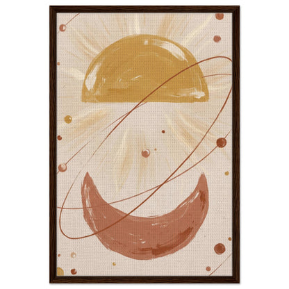 Golden Arc Celestial Boho Wall Art - 60x90 cm / 24x36″ / Framed Canvas - Dark wood frame - Sparkycare