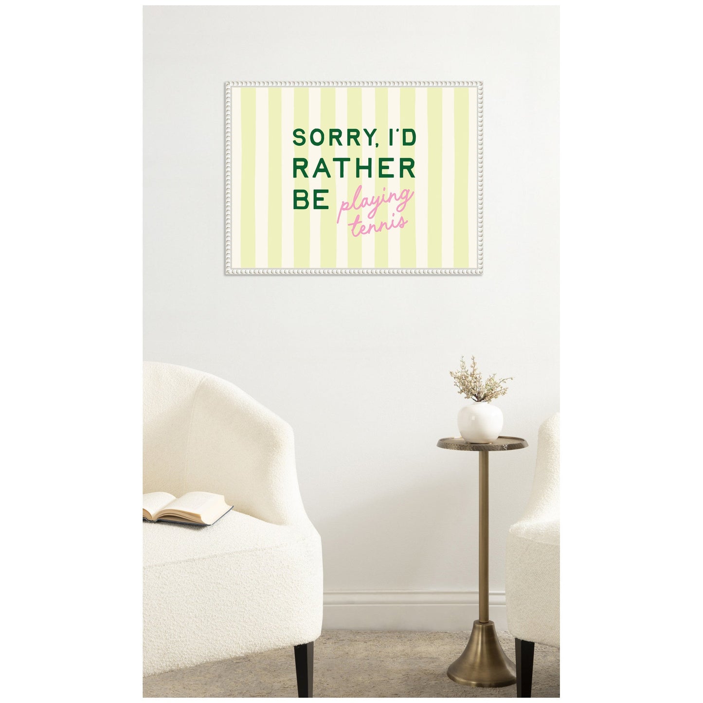 Rather Be Playing Tennis Framed Canvas Wall Art