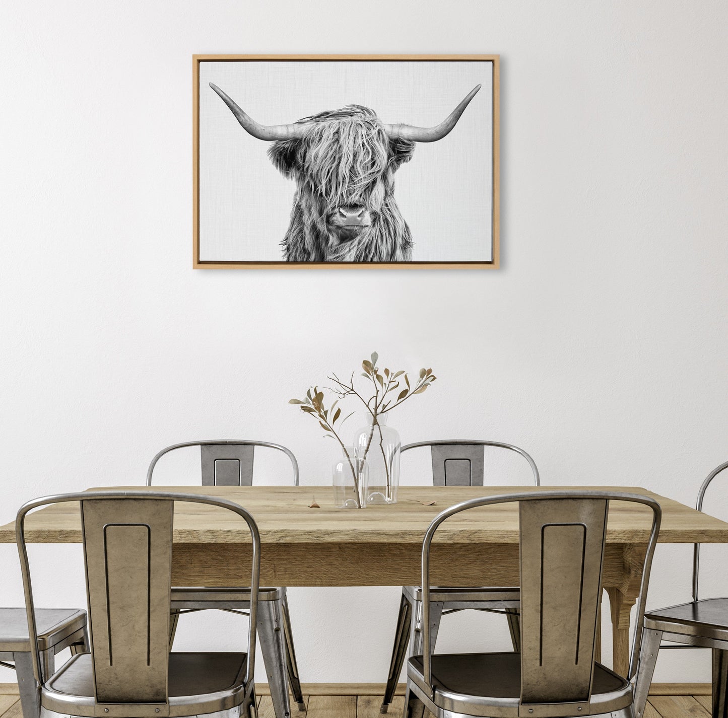Highland Cow Framed Canvas Wall Art