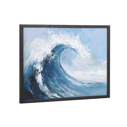 Abstract Painterly Coastal Ocean Wave Framed Print