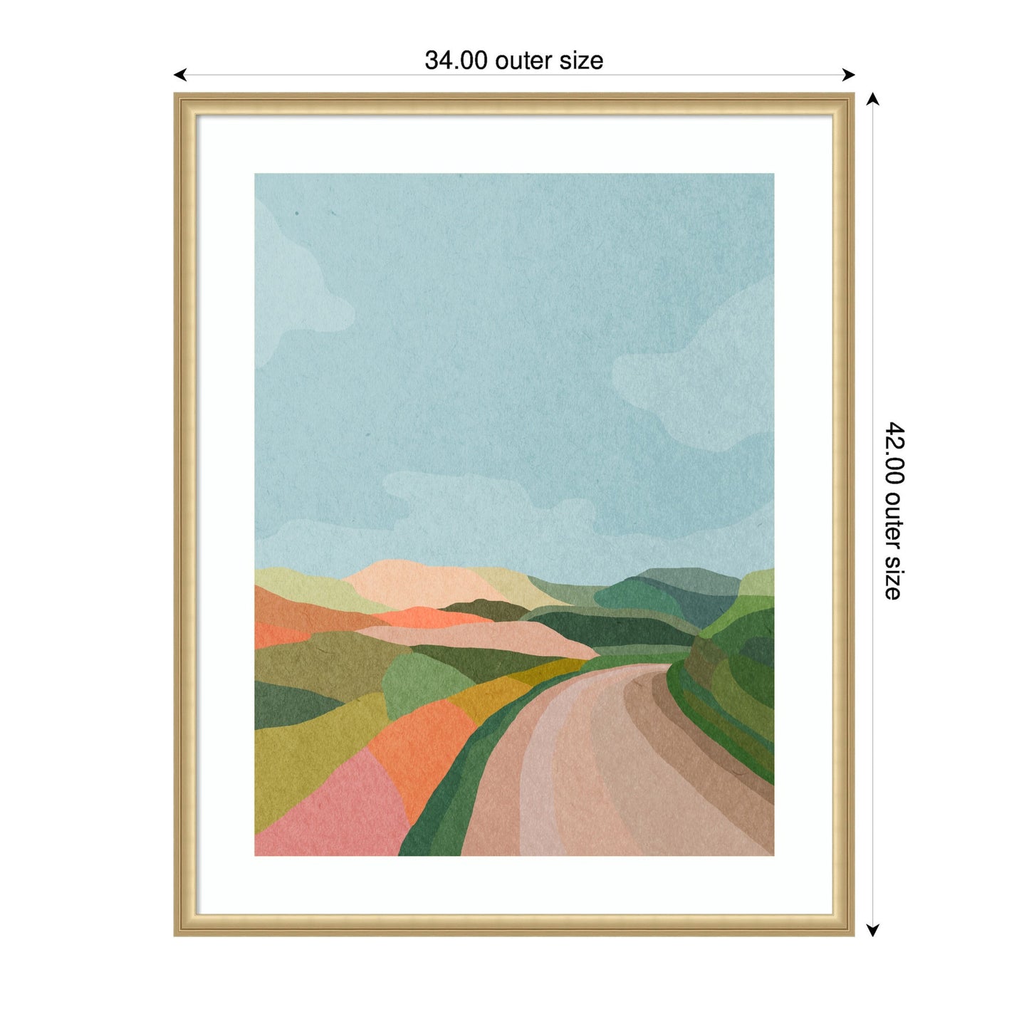 Country Road Landscape Framed Wall Art