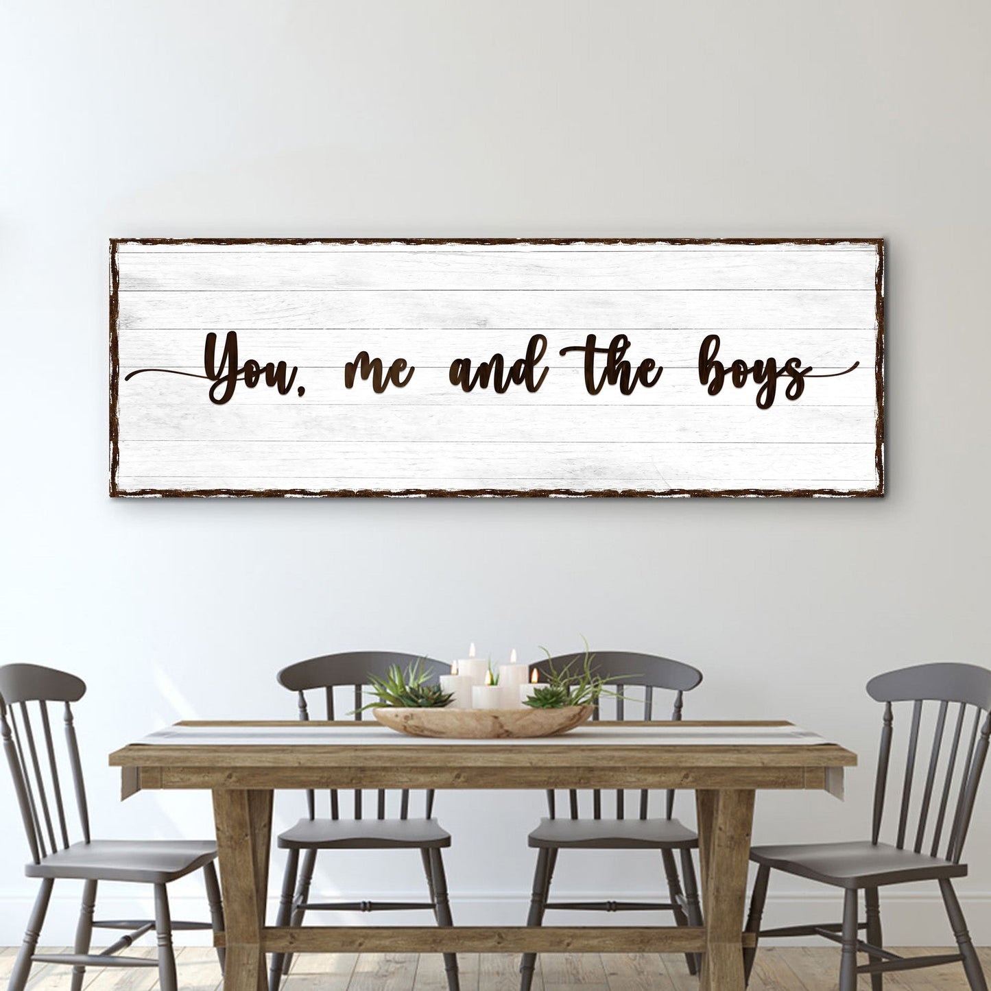 You Me And The Boys family canvas wall art sign
