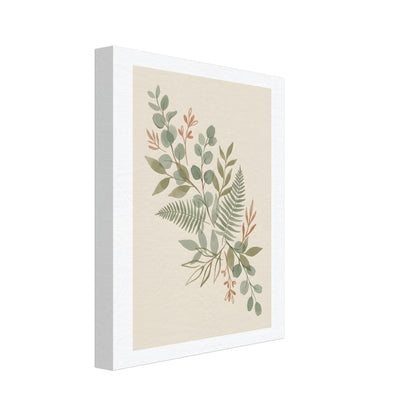 Sage Botanica Boho Botanical Print - 20x25 cm / 8x10″ / Museum-Quality Matte Paper Wooden Framed Poster - Black frame - Sparkycare
