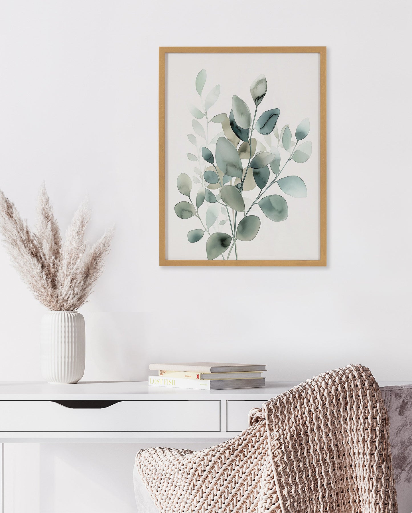 Eucalyptus Watercolor Botanical Framed Wall Art