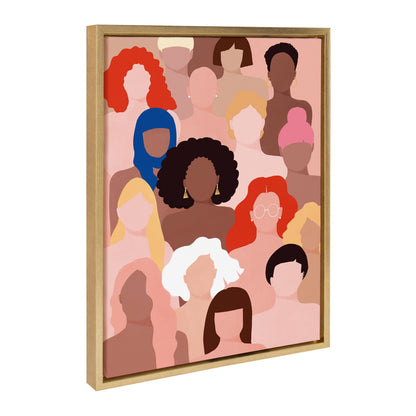 Chic and vibrant Who Run The World typographic framed canvas wall art
