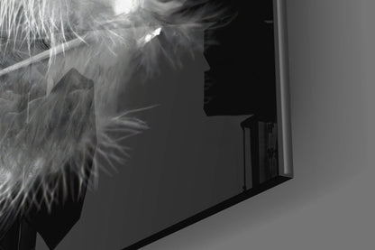 White Feather Glass Wall Art