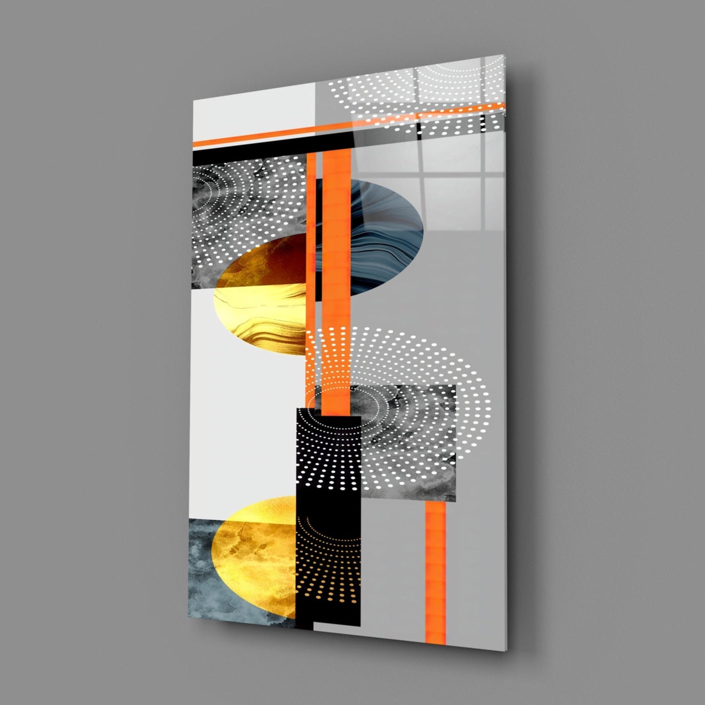 Geo Stack Art Deco Glass Wall Art