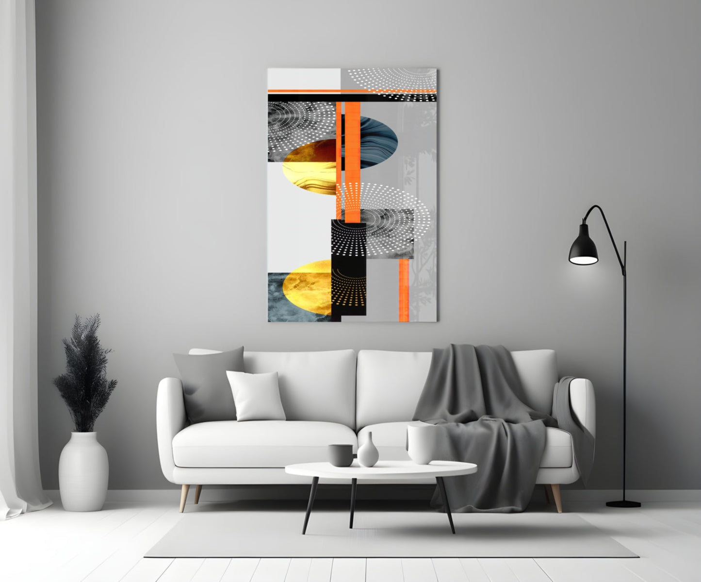 Geo Stack Art Deco Glass Wall Art