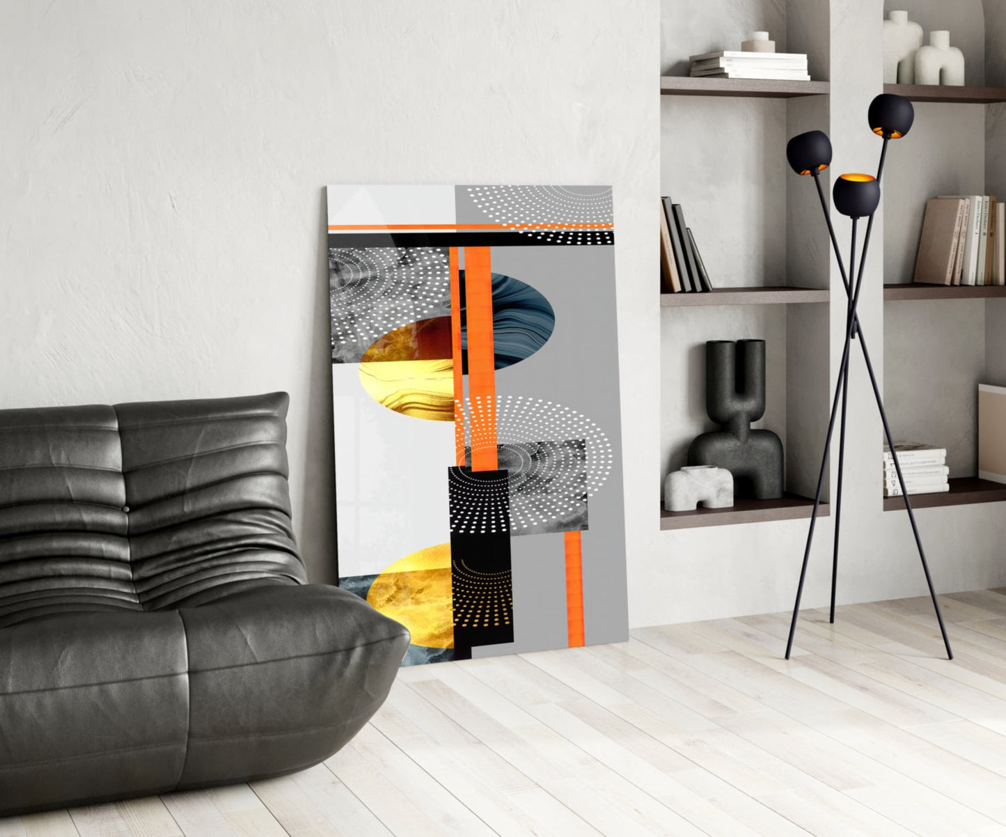 Geo Stack Art Deco Glass Wall Art