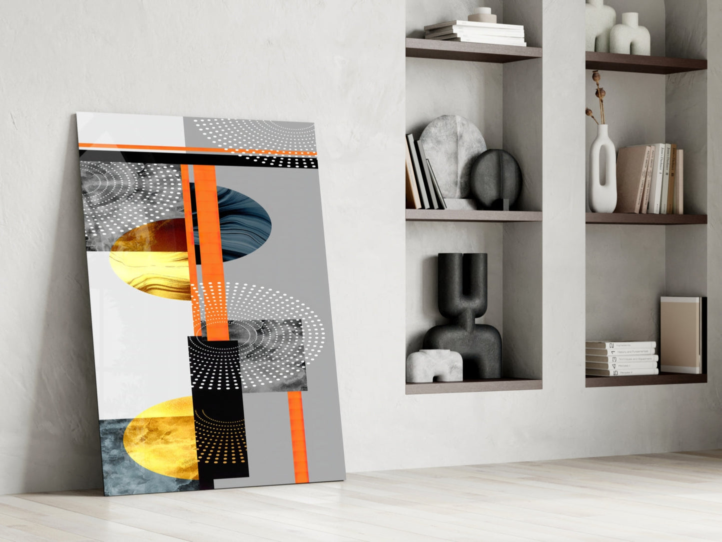 Geo Stack Art Deco Glass Wall Art