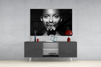 Butterfly Lips Glass Wall Art