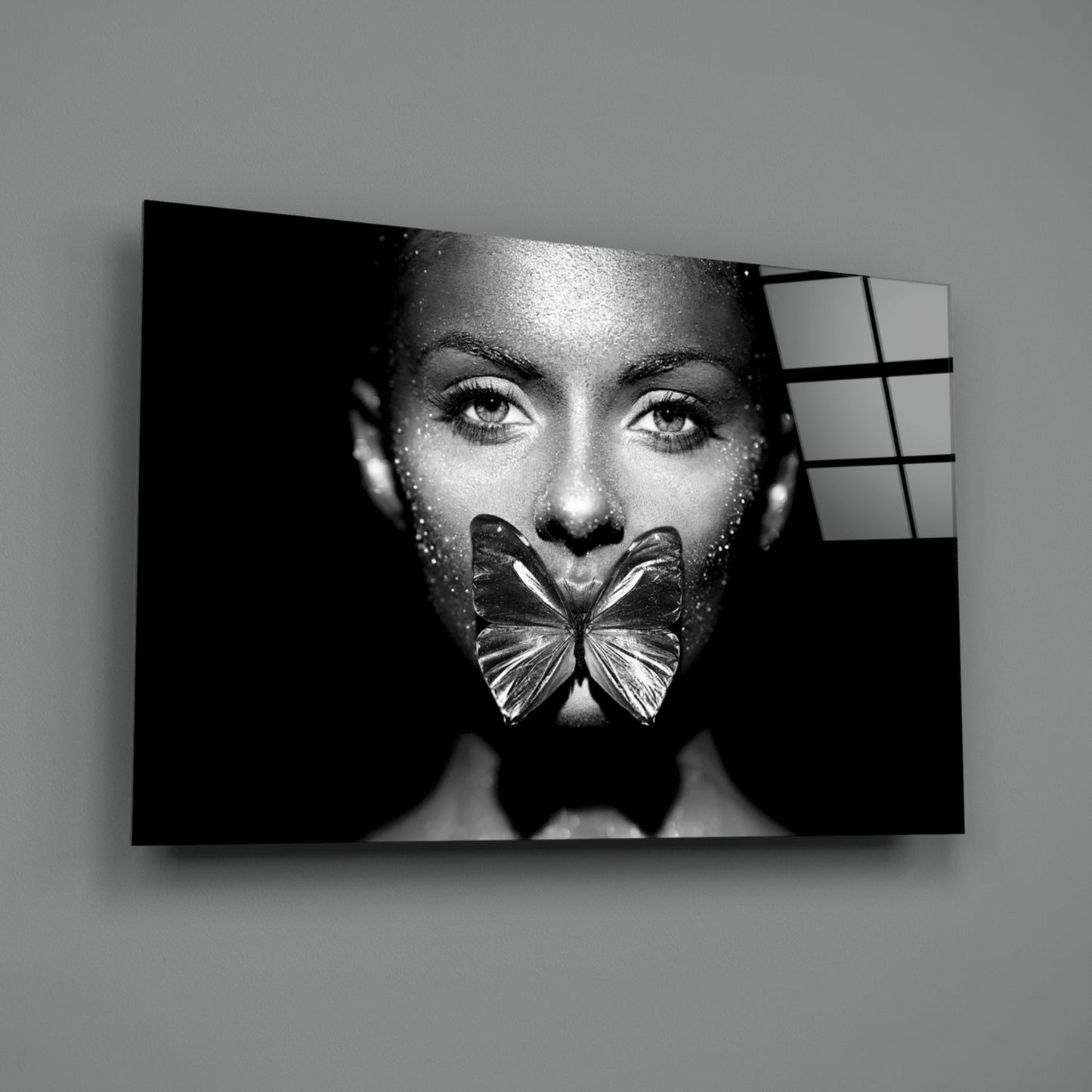 Butterfly Lips Glass Wall Art