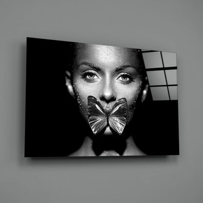 Butterfly Lips Glass Wall Art