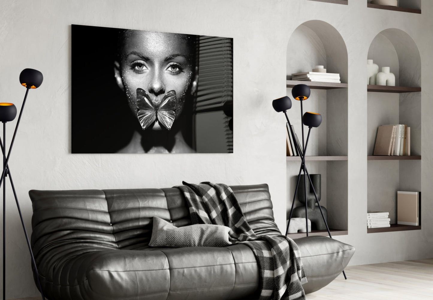 Butterfly Lips Glass Wall Art