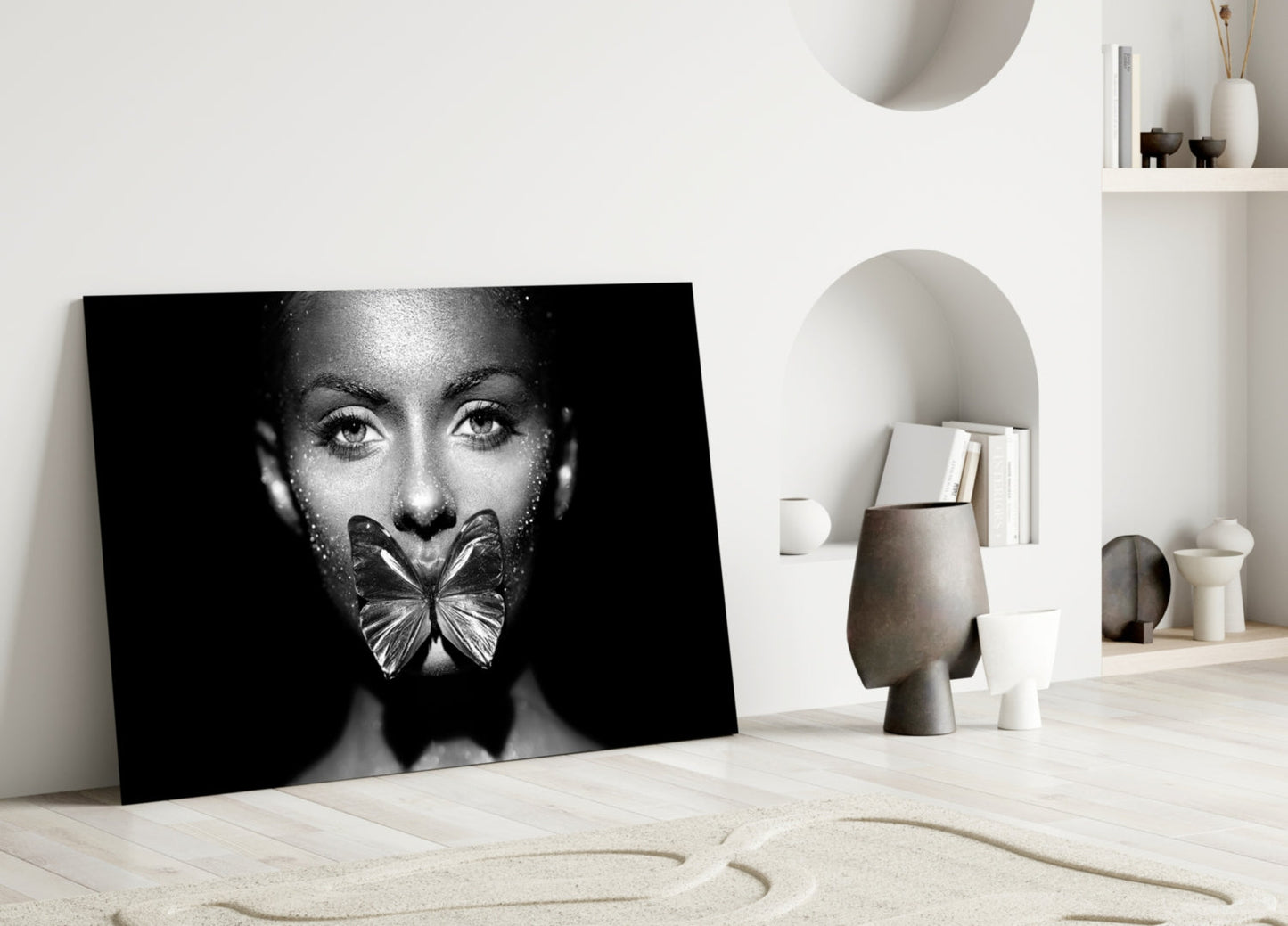 Butterfly Lips Glass Wall Art