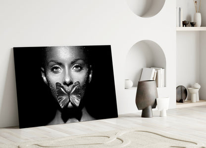 Butterfly Lips Glass Wall Art