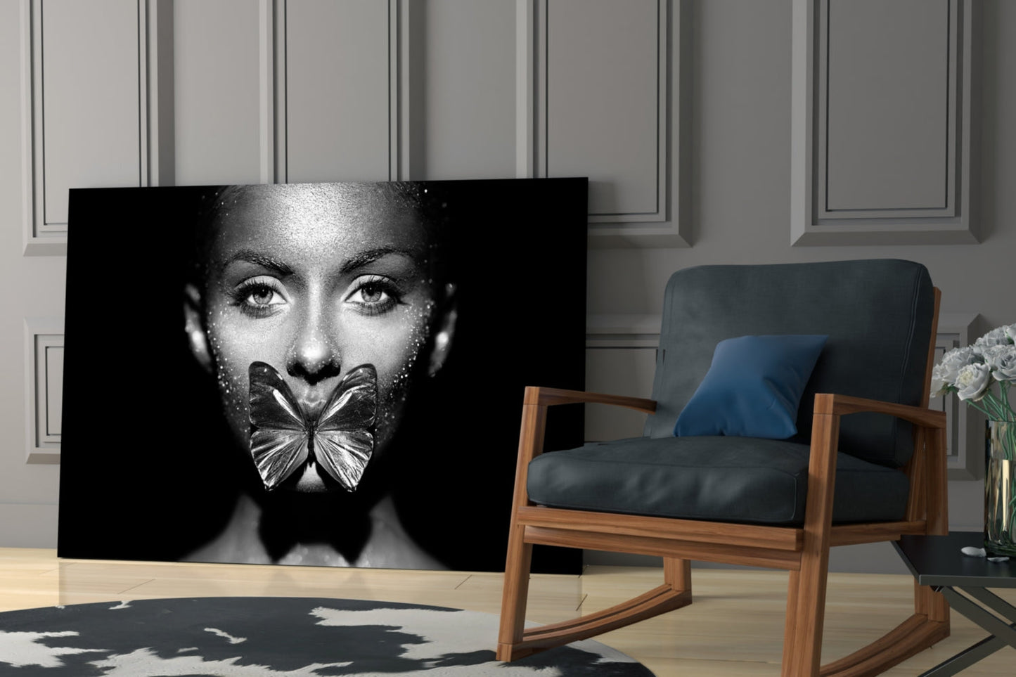 Butterfly Lips Glass Wall Art