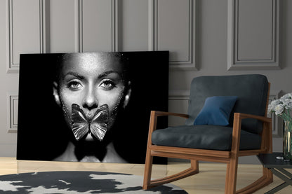 Butterfly Lips Glass Wall Art