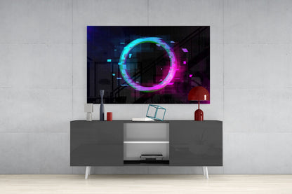 Neon Ring Magenta Haze Glass Wall Art