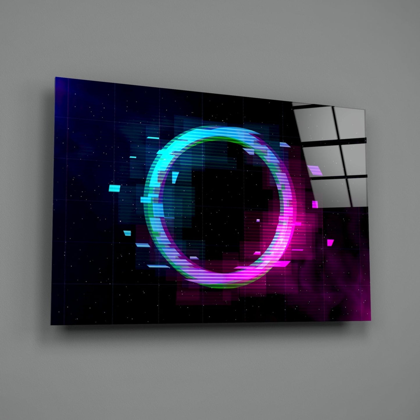 Neon Ring Magenta Haze Glass Wall Art