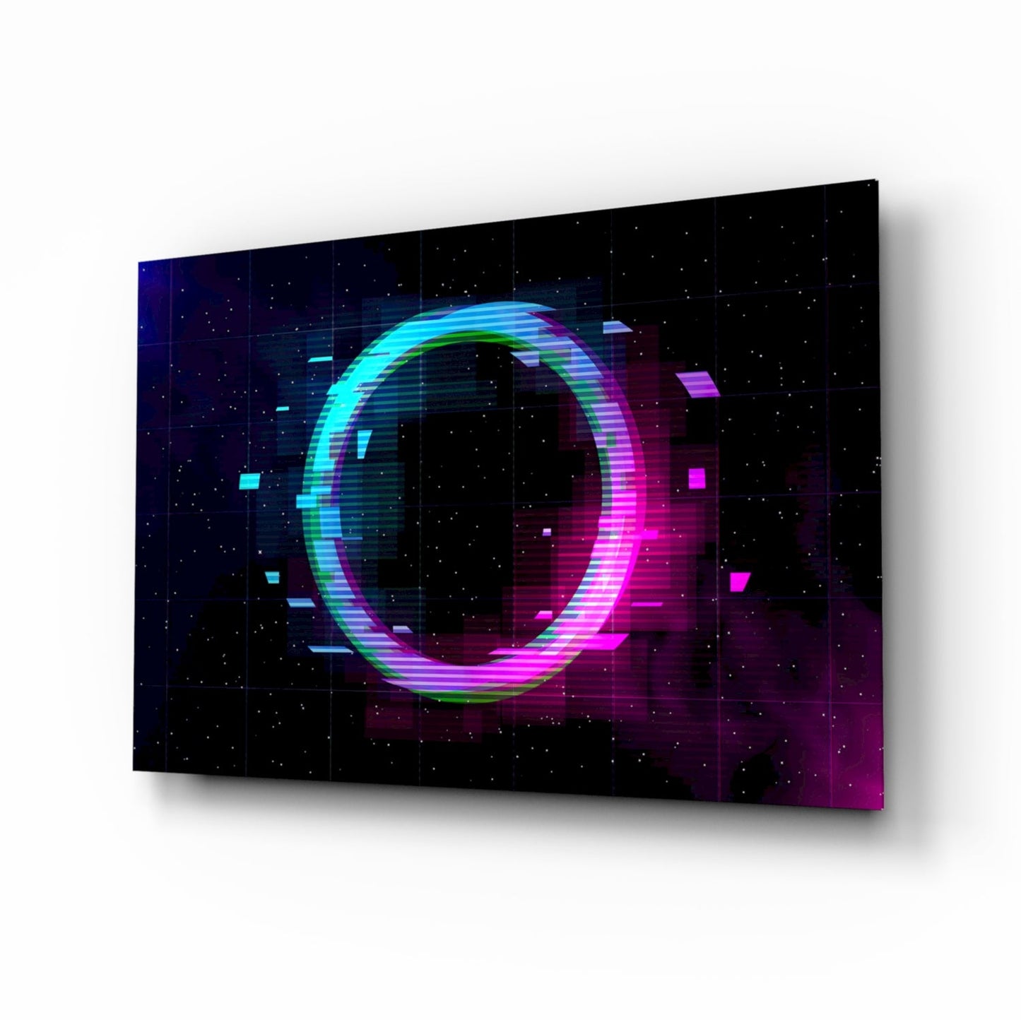 Neon Ring Magenta Haze Glass Wall Art