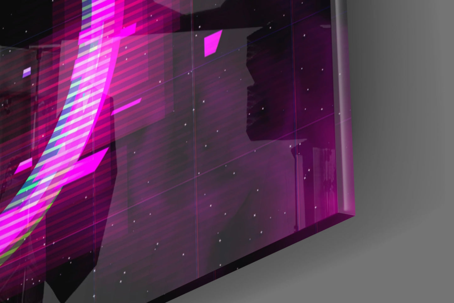 Neon Ring Magenta Haze Glass Wall Art