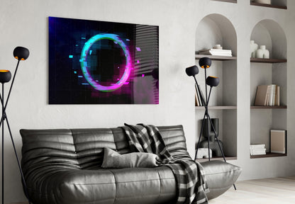 Neon Ring Magenta Haze Glass Wall Art