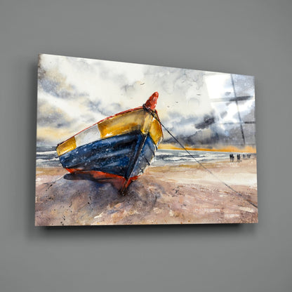 Fishing Boat Glass Wall Art