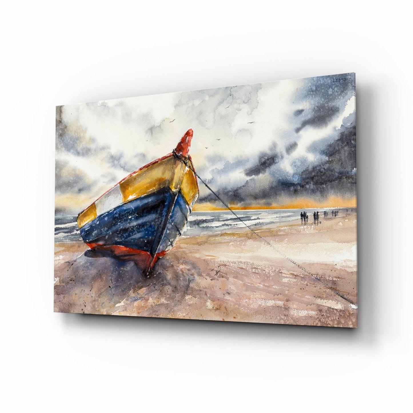 Fishing Boat Glass Wall Art