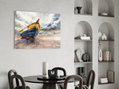 Fishing Boat Glass Wall Art