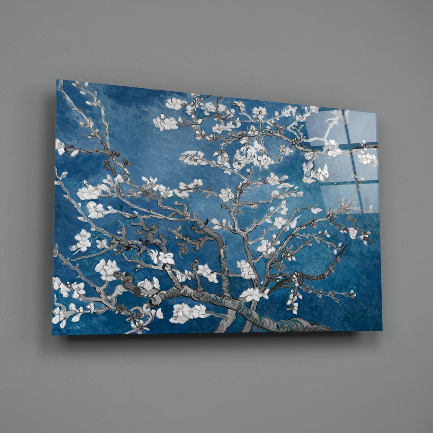 Van Gogh Almond Blossom Cobalt Glass Wall Art