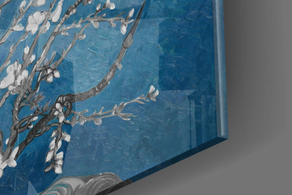 Van Gogh Almond Blossom Cobalt Glass Wall Art