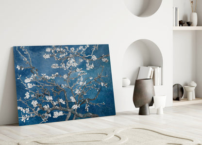 Van Gogh Almond Blossom Cobalt Glass Wall Art