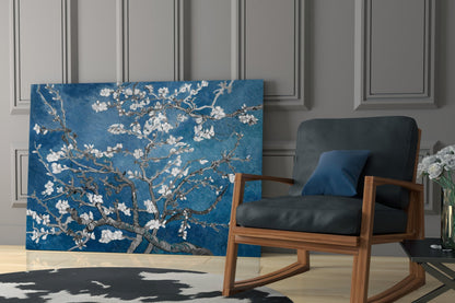 Van Gogh Almond Blossom Cobalt Glass Wall Art