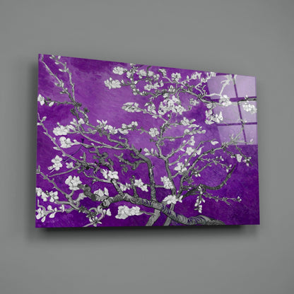 Van Gogh Almond Blossom Violet Glass Wall Art