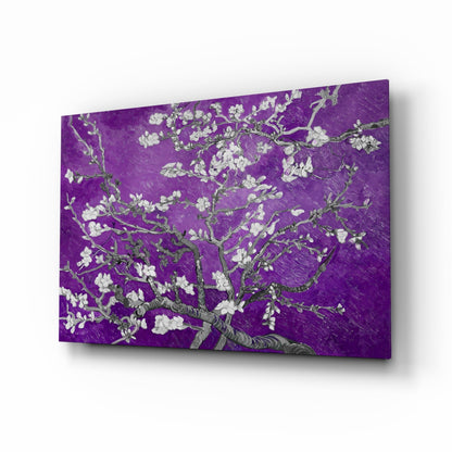 Van Gogh Almond Blossom Violet Glass Wall Art