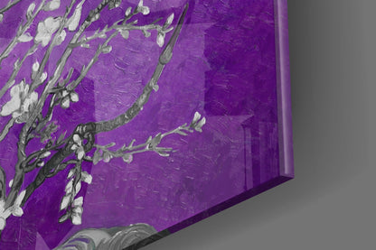 Van Gogh Almond Blossom Violet Glass Wall Art