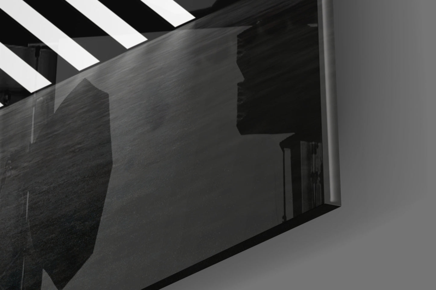 Glowing Chevron Pyramid Glass Wall Art