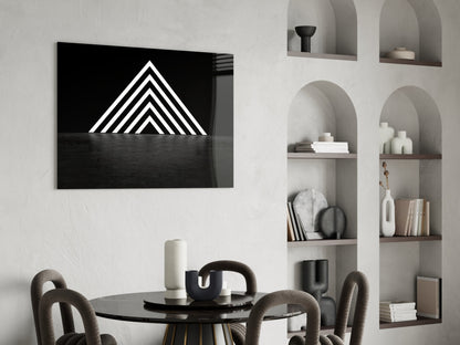 Glowing Chevron Pyramid Glass Wall Art