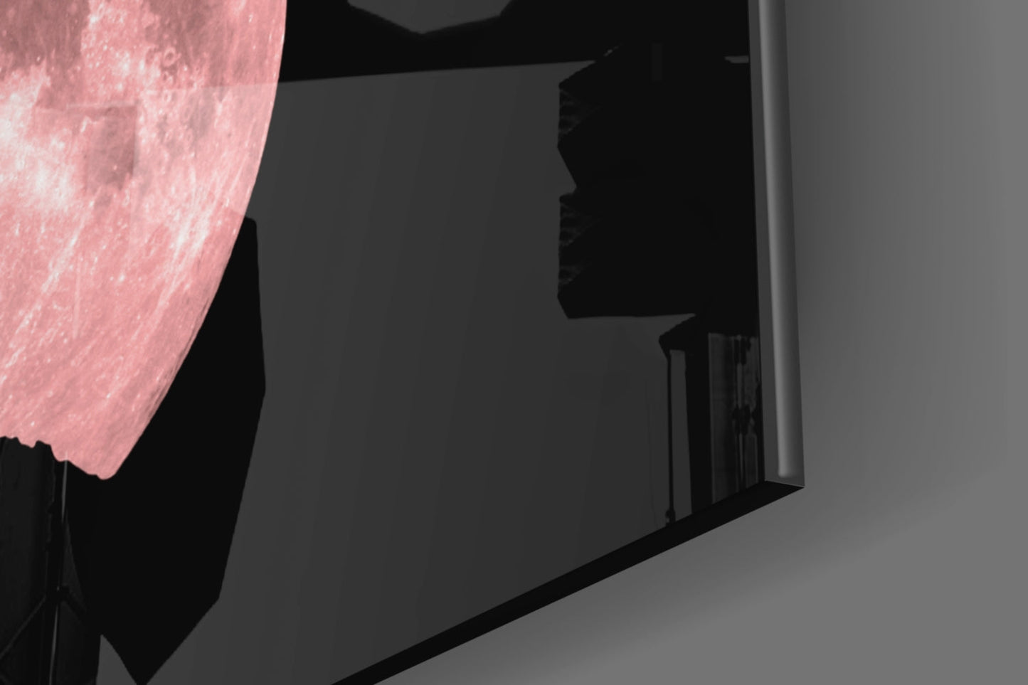 Wolf and Full Moon Glass Wall Art