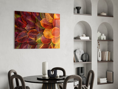 Orange Autumn Leaves Glass Wall Art