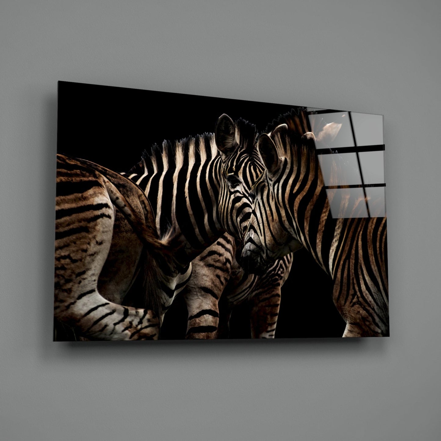 Zebra Glass Wall Art - Sepia Wildlife Portrait